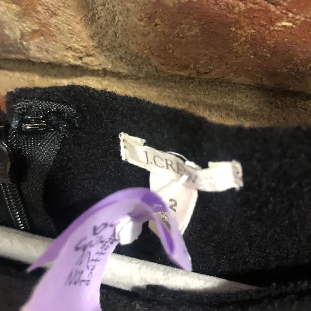 J Crew Black Wool Sheath Dress - Sz 2 - Picture 3 of 12